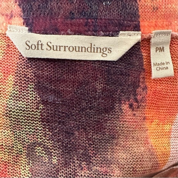 Soft Surroundings Plein De Couleurs Tunic Multicolor Top Shirt Womens M Petite - Picture 6 of 6